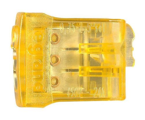 Пружинный клеммник Nylbloc auto для 3 клемм - 24A - 450 В~ - оранжевый