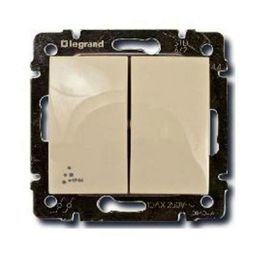 Переключатель 2-клавишный VALENA, скрытый монтаж, IP44, слоновая кость