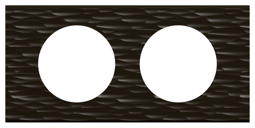 Рамка 2 поста CELIANE, corian черный рельеф